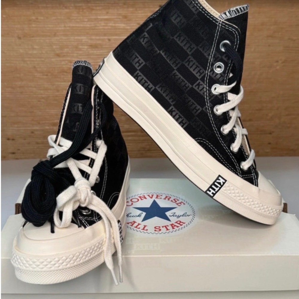 Kith x Converse Chuck 70 High Black Monogram Sneakers Women's 7 Men's 5 NWT